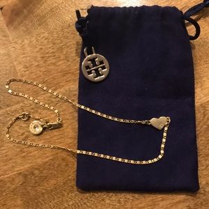 Tory Burch AUTHENTIC GOLD HEART PENDANT NECKLACE